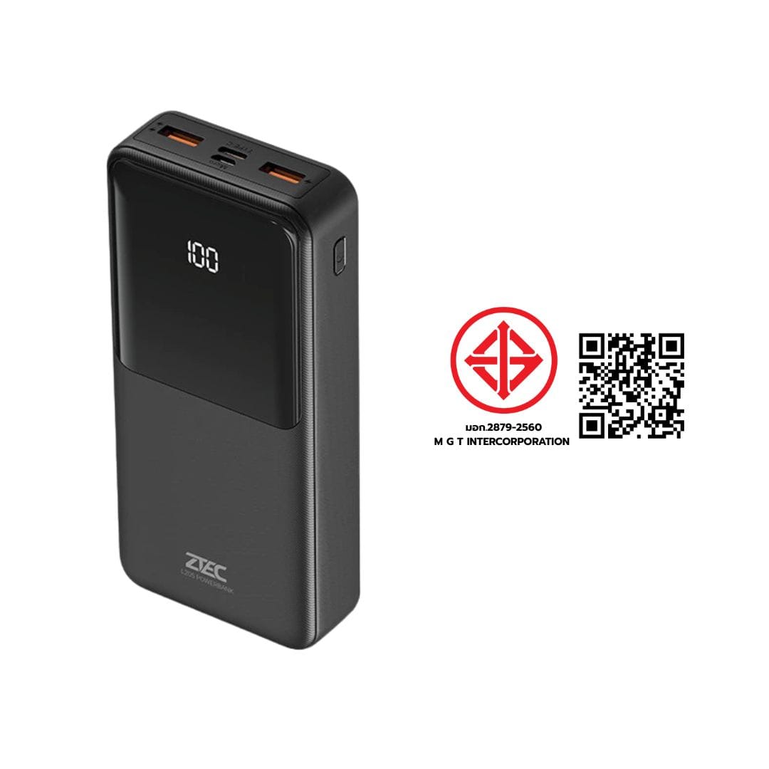 แบตเตอรี่สำรอง ZTEC L205 ความจุ 20000 MAH สีดำ จ่ายไฟสูงสุด 22.5W ชาร์จพร้อมกันได้สูงสุด 3 อุปกรณ์_11